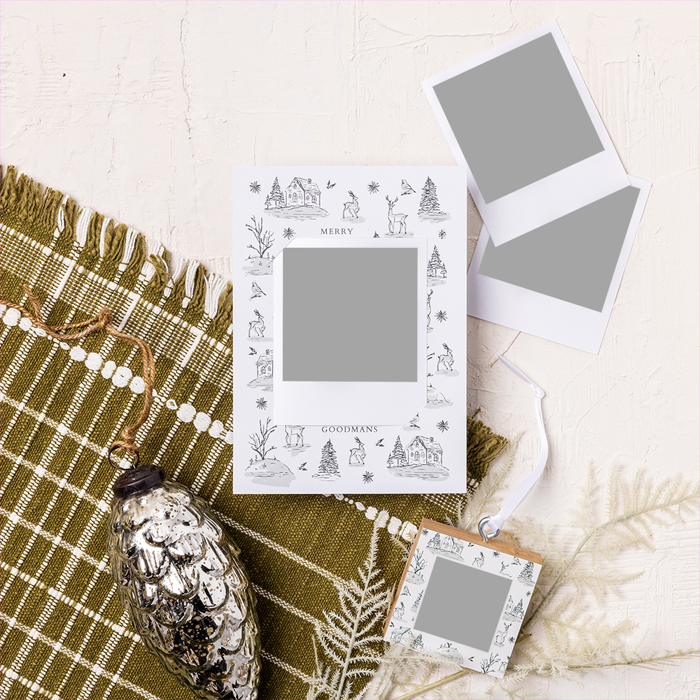 WHCC 2026 Holiday Cards Ornaments Solo Styled Wintry Nature Christmas Card Bamboo Ornament and Mini snapshots assets preview