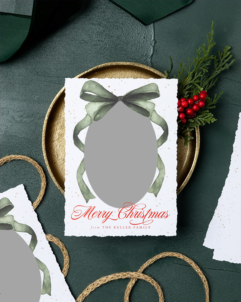 WHCC 2026 Holiday Cards Ornaments Solo Styled Merry Christmas Bow preview