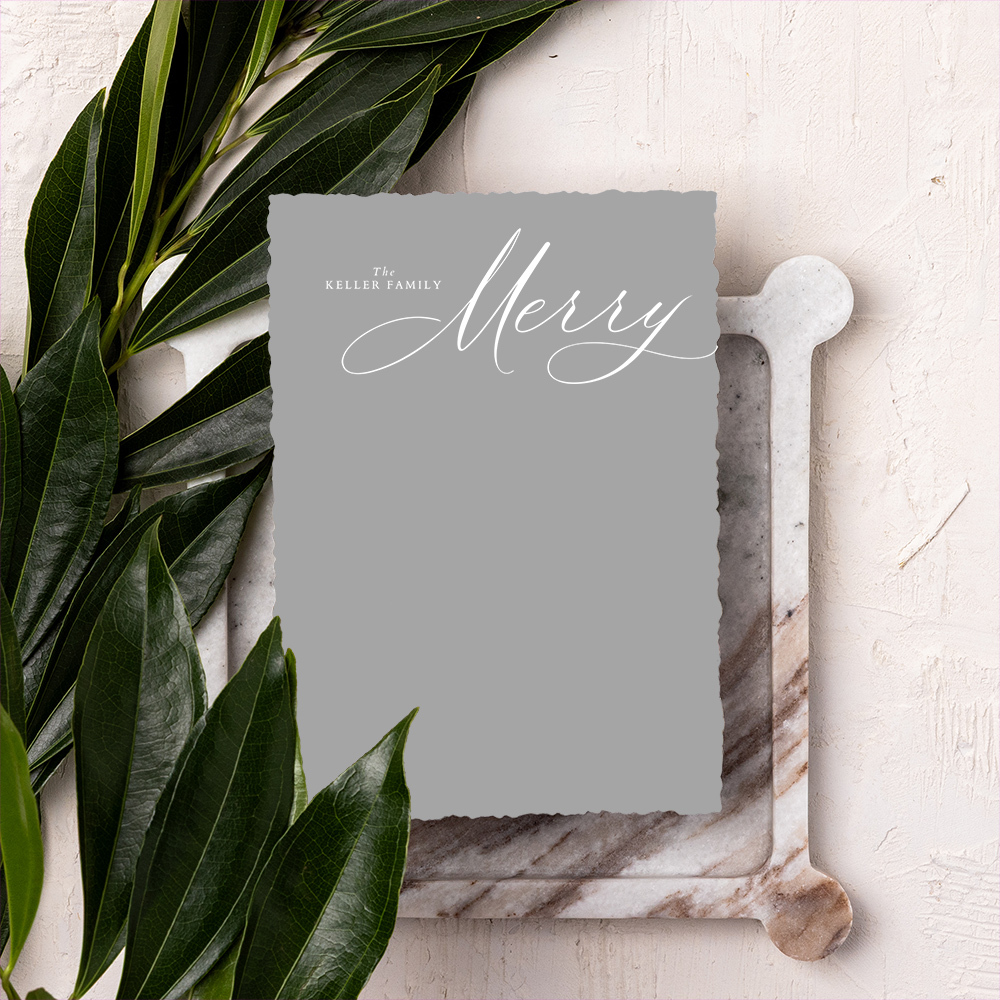 WHCC 2026 Holiday Cards Ornaments Solo Styled Merry Poinsettia Vertical Overlay preview