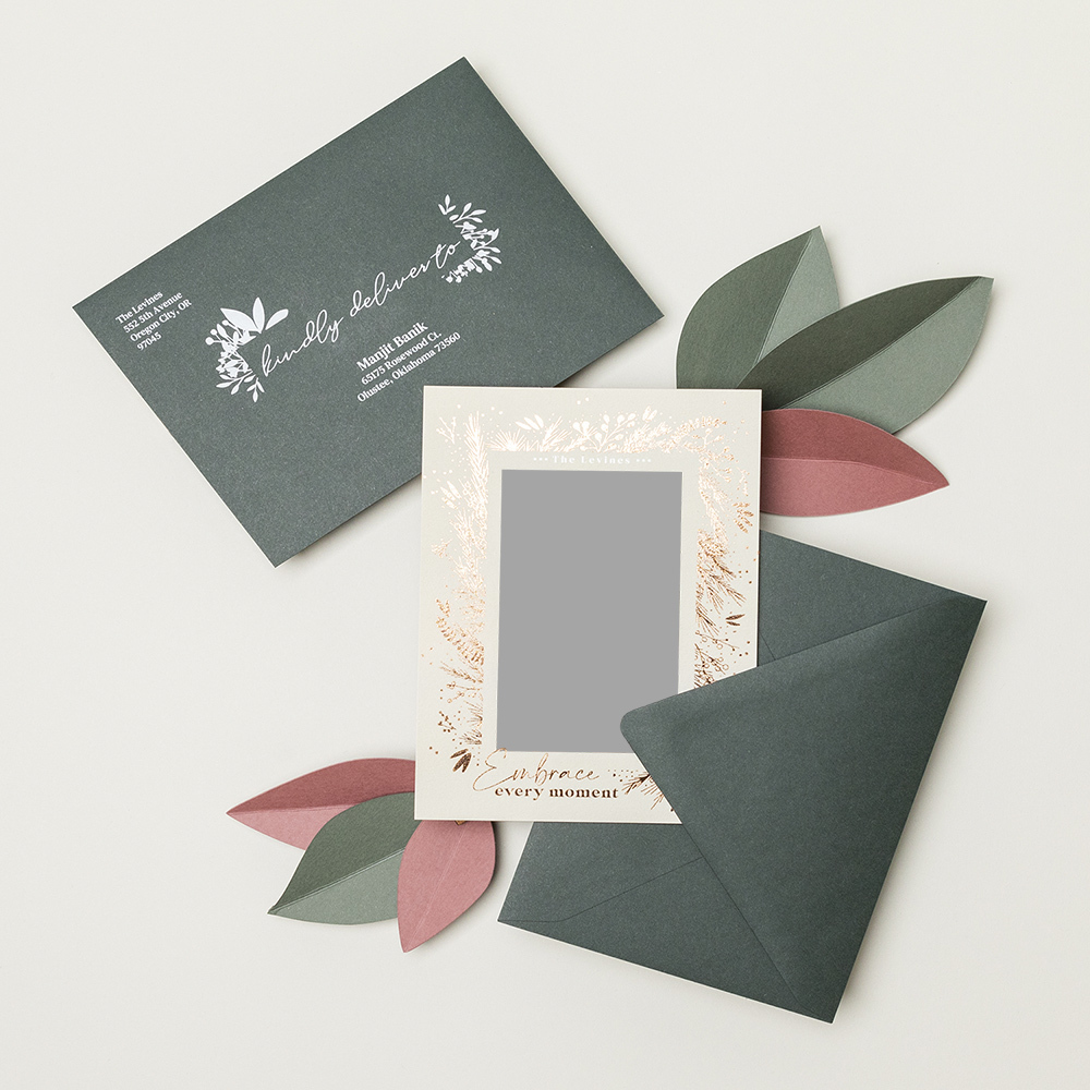 Botanical Embrace Wedding Envelope Stickers - Personalised - Rosemood